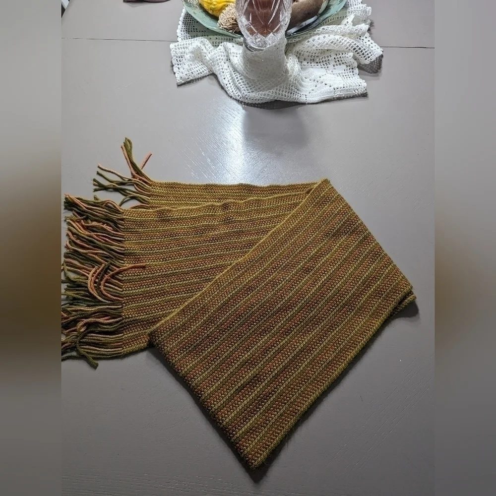 Yellow/‎ gold/ brown scarf soft knit